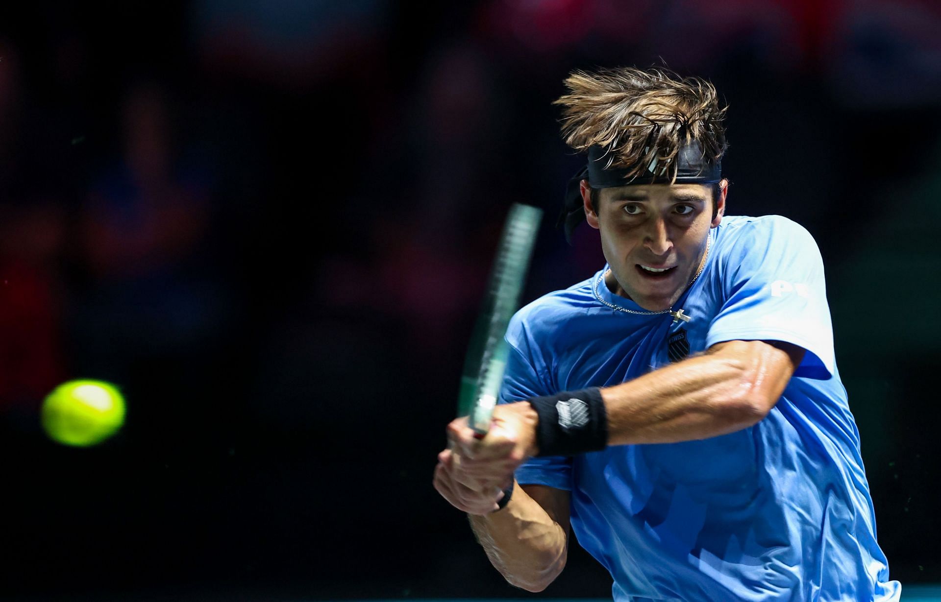 Tomas Martin Etcheverry in action for Argentina at the 2024 Davis Cup Finals (Picture: Getty)