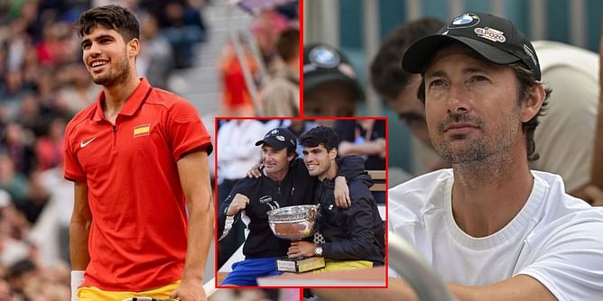 WATCH: Carlos Alcaraz and coach Juan Carlos Ferrero get into playful scuffle, throw hands at each other during Paris Masters training