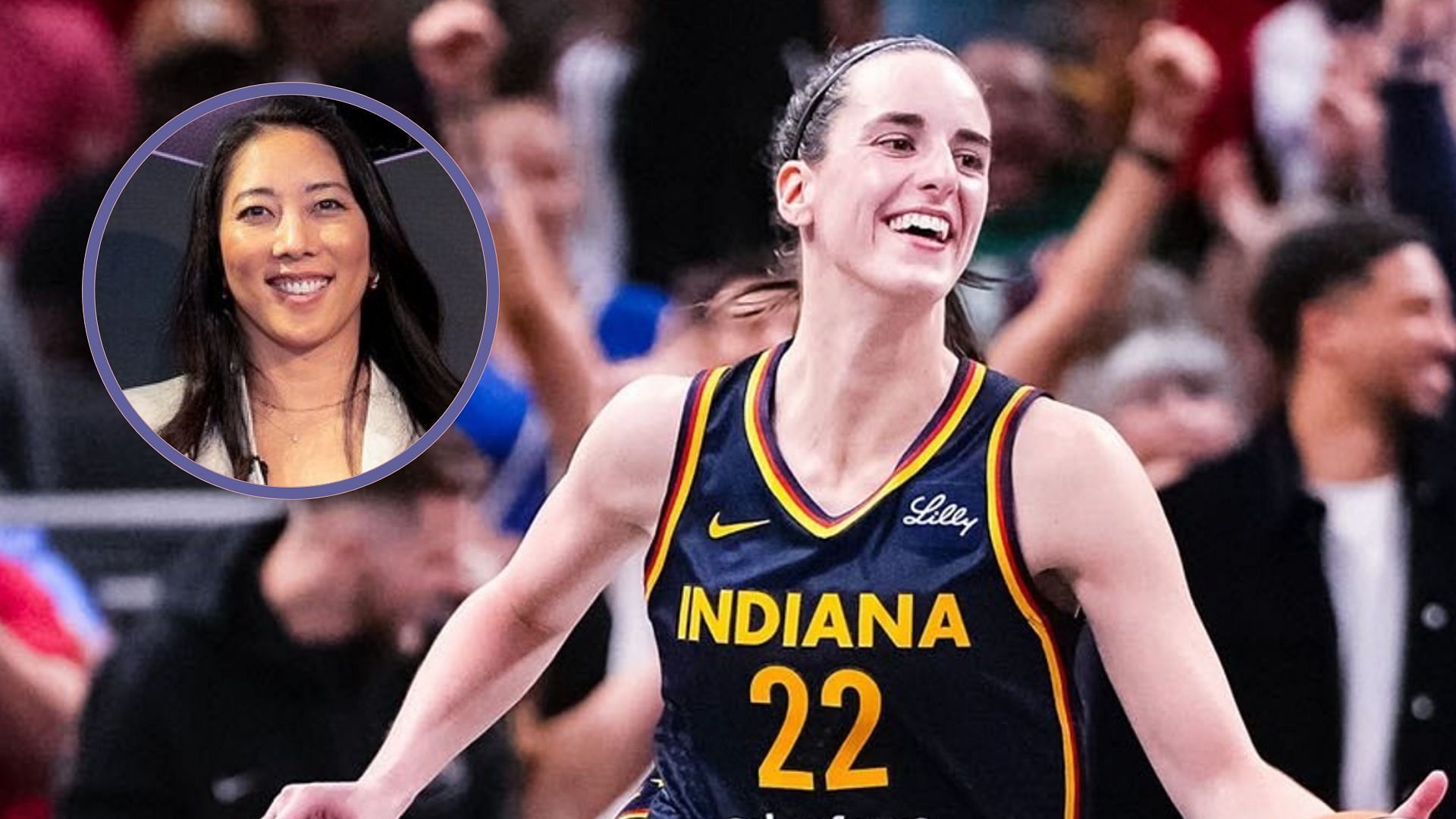 Golden State Valkyries coach Natalie Nakase recognizes impact of Caitlin Clark on the WNBA. (Photos from Indiana Fever and Golden State Valkyries X pages)