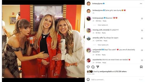 Patrick Mahomes' wife Brittany recreates iconic photo with Taylor Swift, Lyndsey Bell [Image credit: @brittanylynne IG]