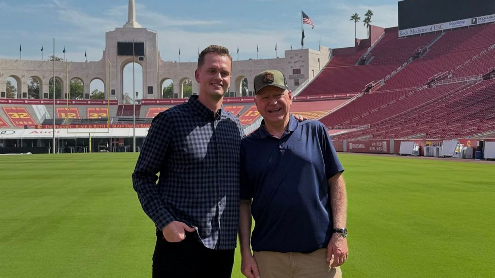 Max Browne and Tim Walz (Image via Instagram/Max Browne)