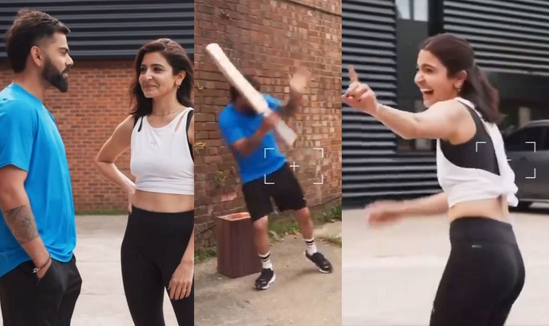 Virat Kohli and Anushka Sharma playing gully cricket. (Image: @anushkasharma/Instagram)