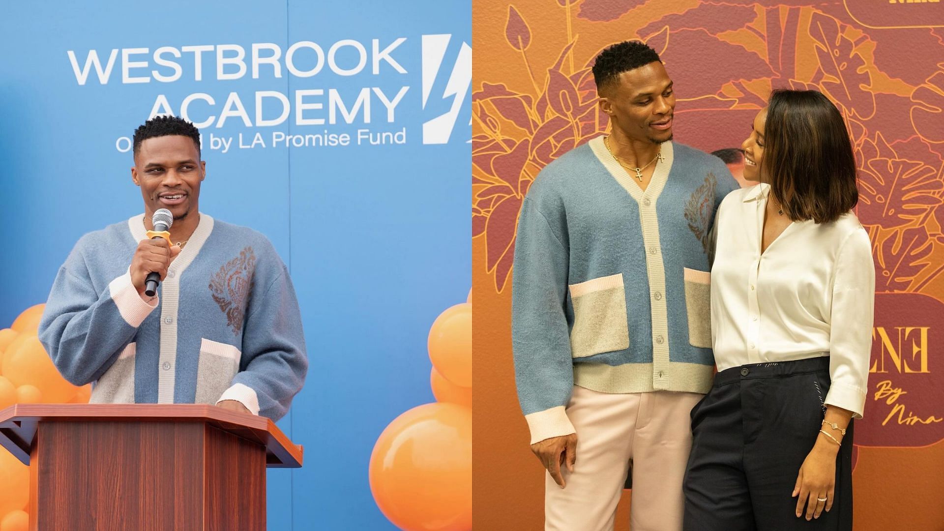 Russell Westbrook and Nina Westbrook at the unveiling of the Westbrook Academy Campus in South Gate. Photo Credits: Russell Westbrook's IG account