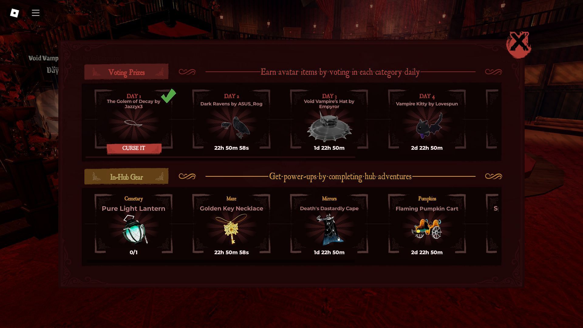 Earn rewards for voting in Roblox The Haunt (Image via Roblox)