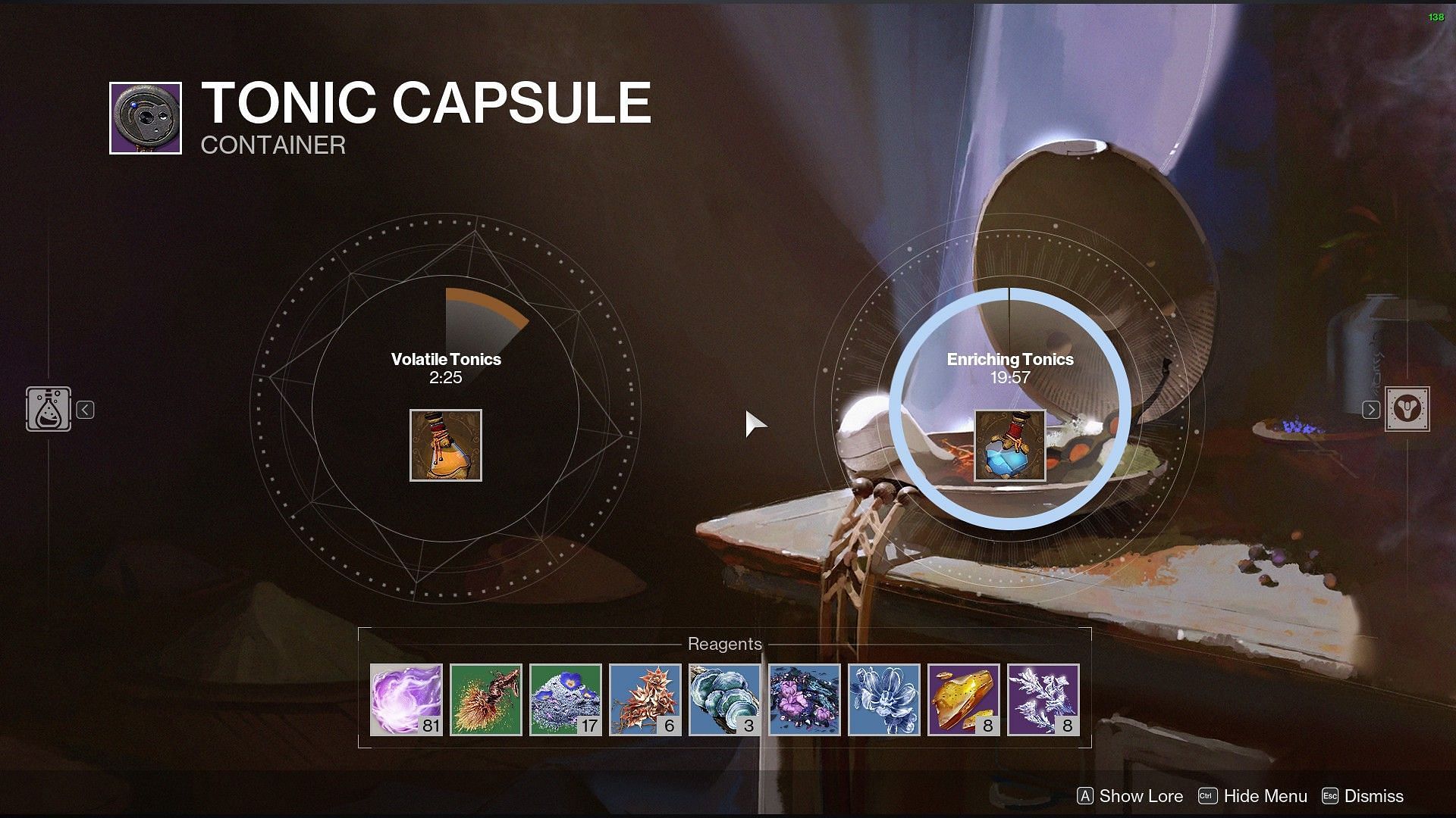 Active potion in the capsule of Destiny 2 (Image via Bungie)