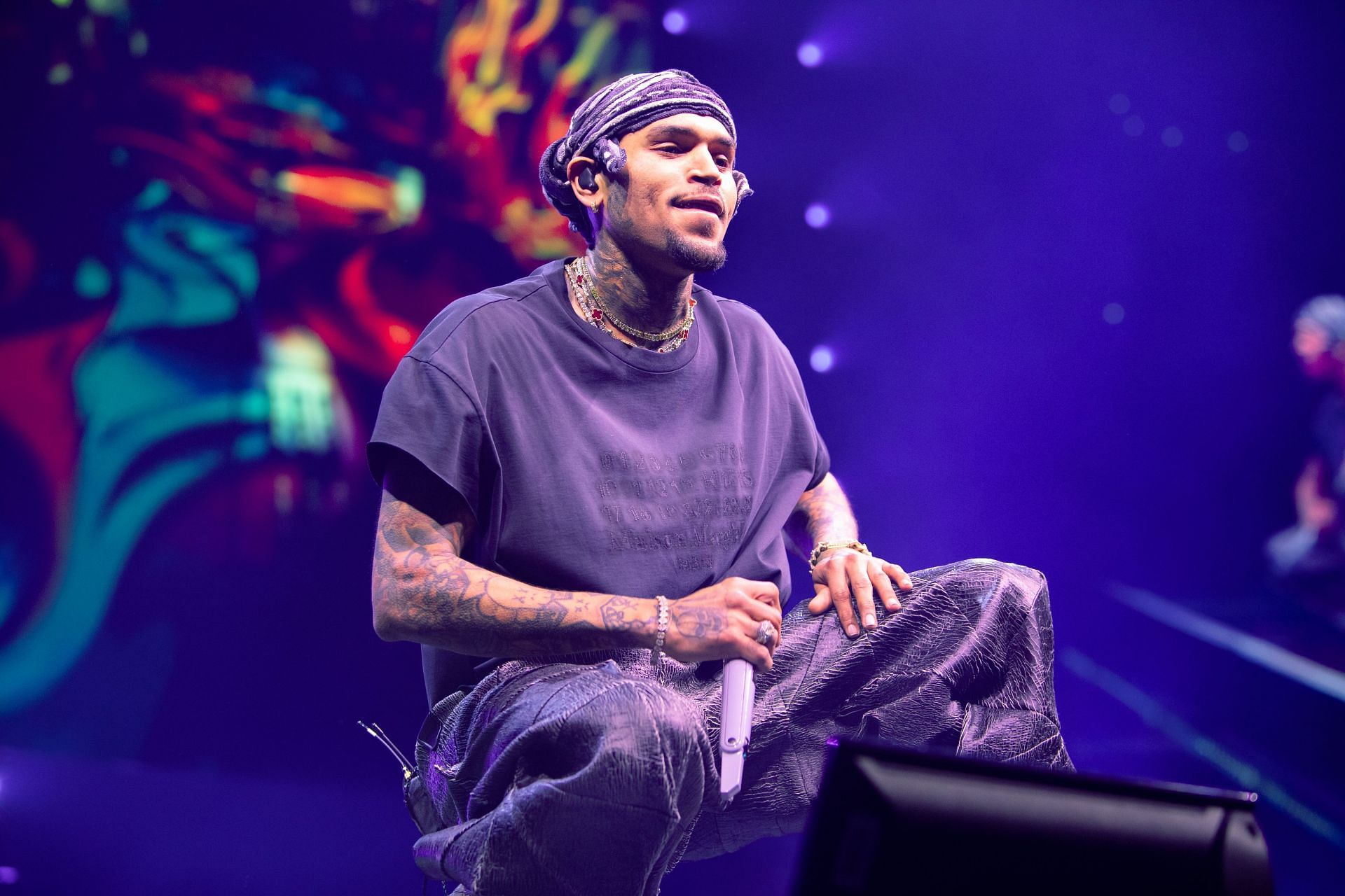 Chris Brown performing at Crypto.com Arena. - Source: Getty