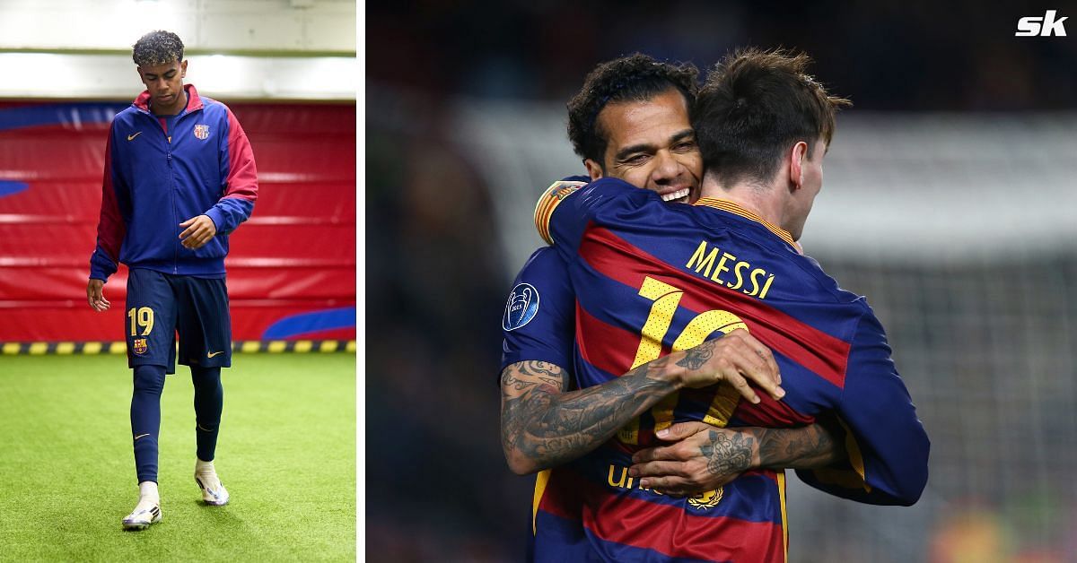 Lamine Yamal (left) and Messi-Alves (right) (Both images via Getty)