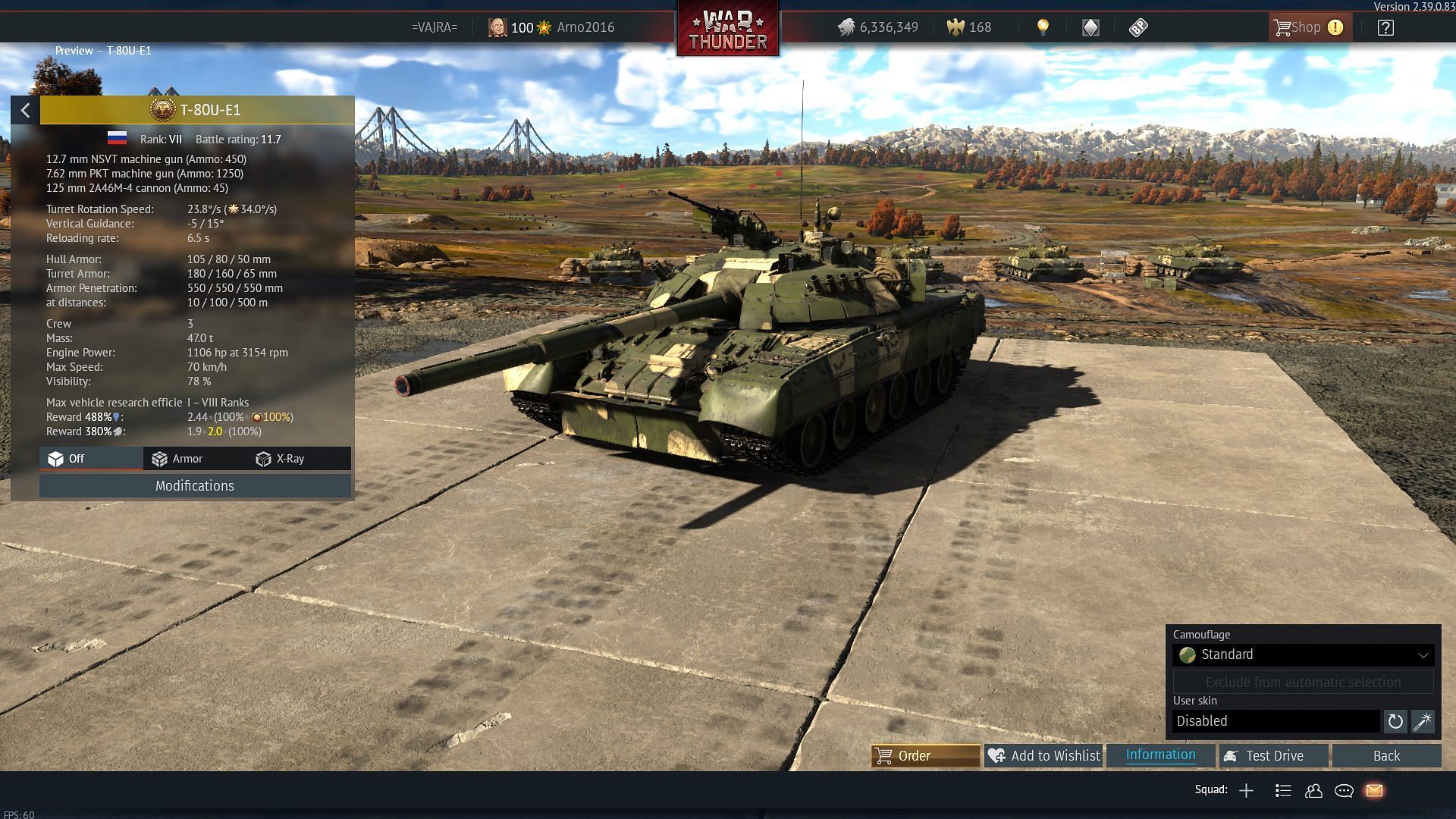 The T-80U-E1 is the top tier Russian premium tank (Image via Gaijin Entertainment)