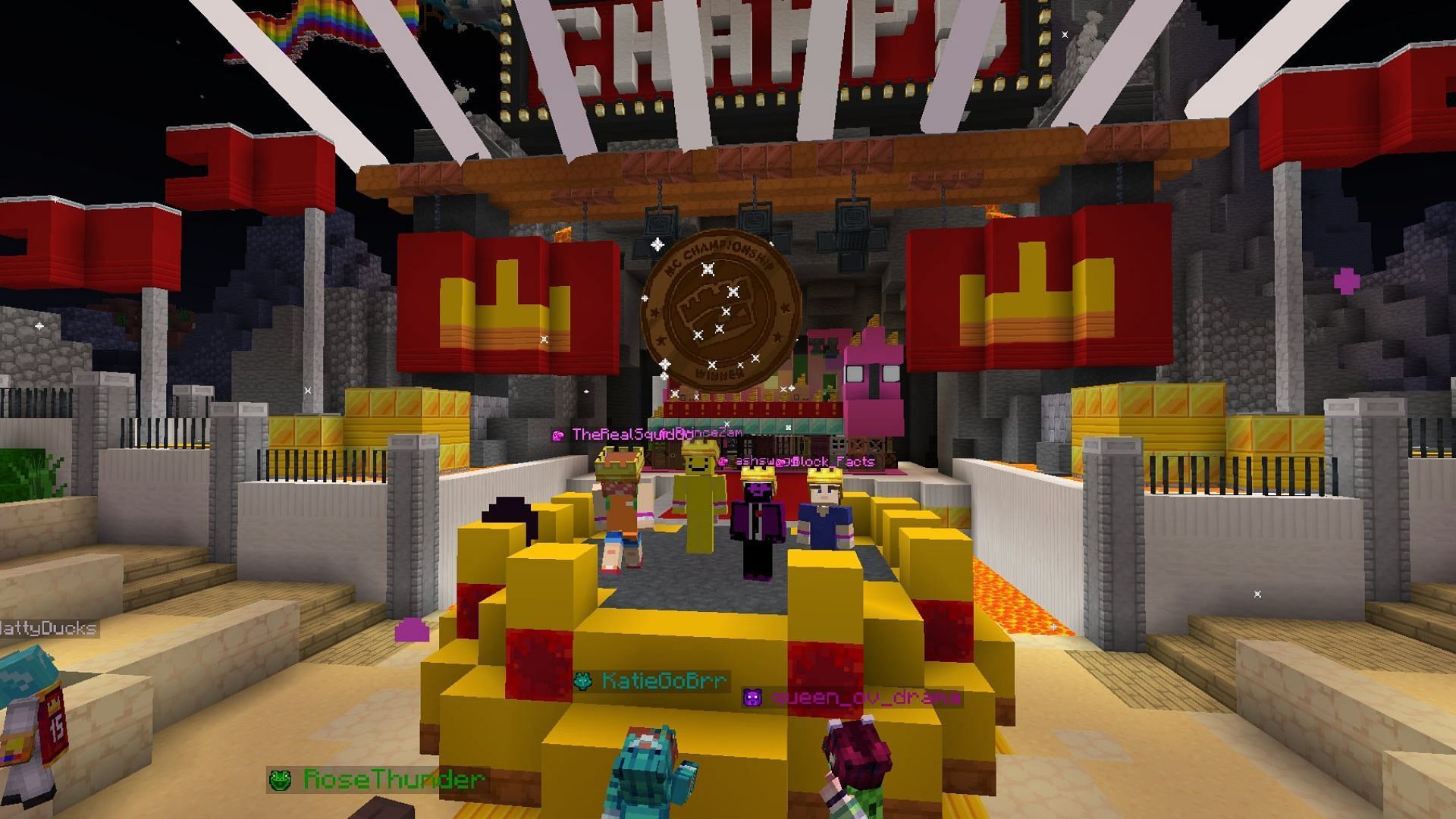 En Railroad Rush, los jugadores compiten para construir la pista de vagonetas más larga para el Minecraft Championship (MCC) Haunted Hoedown (imagen a través de MCChampionship)