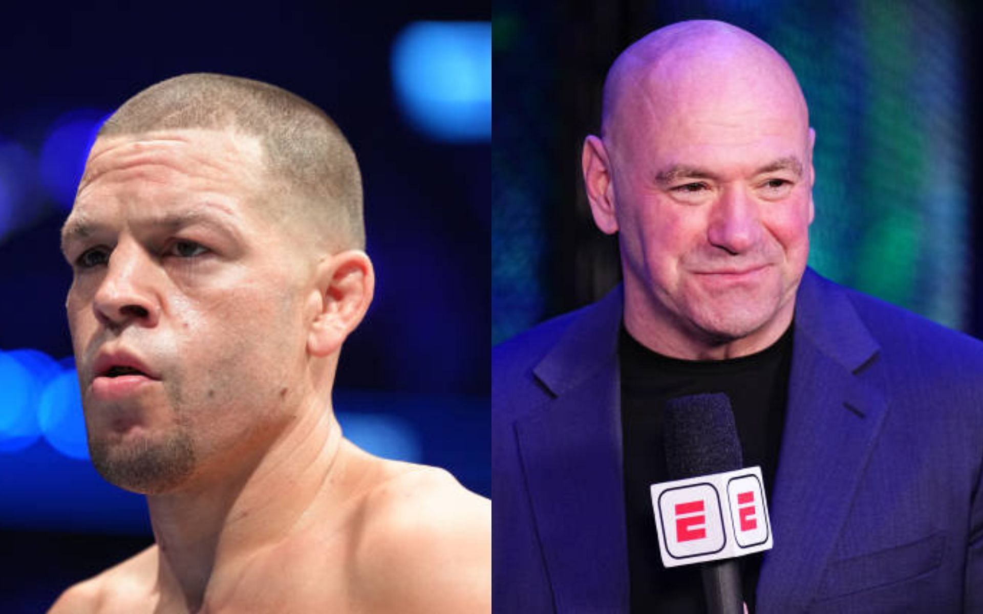 Nate Diaz (left) weighs in on BMF tournament that intrigued Dana White (right) [Image credits: Getty Images]