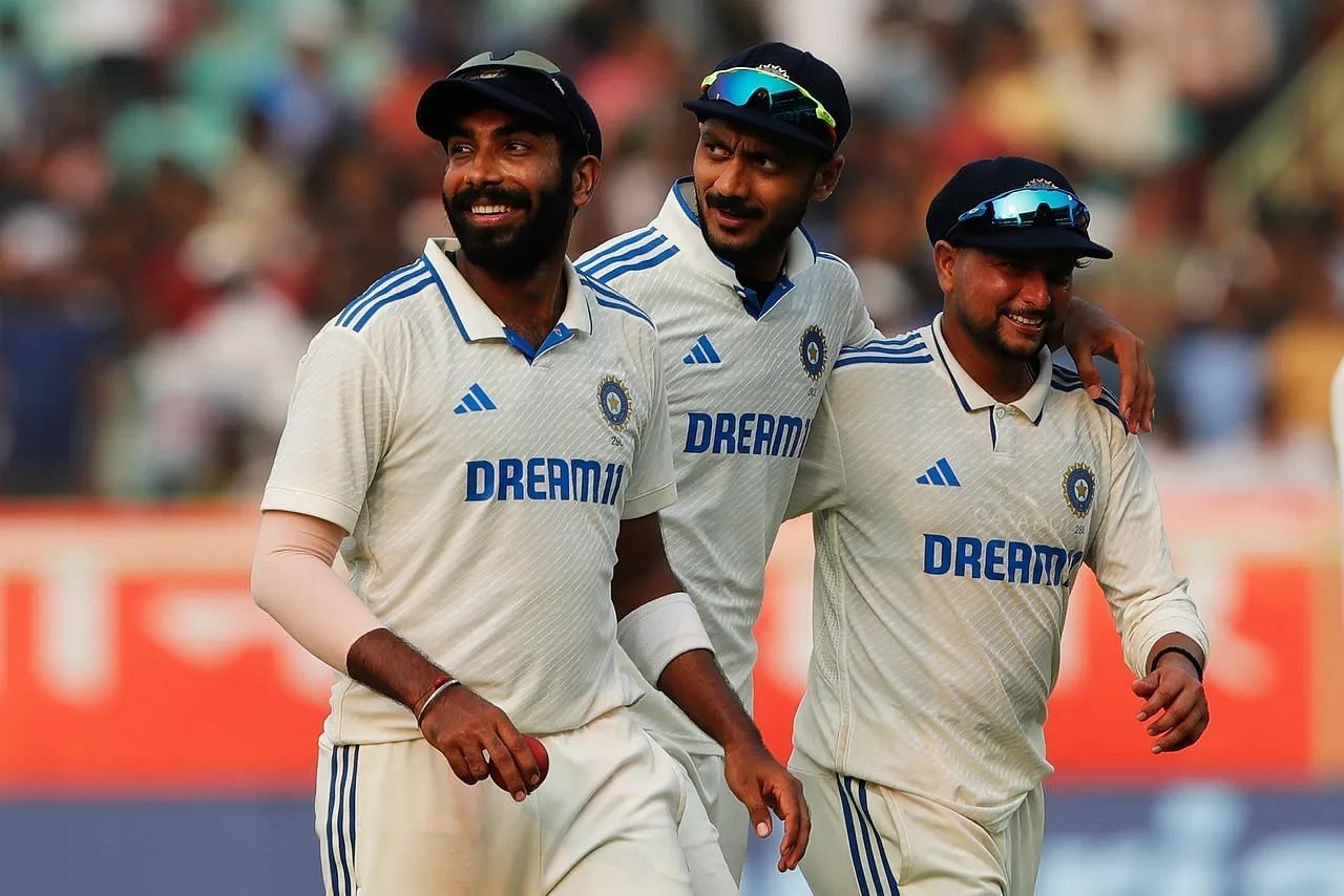 Axar Patel (center) and Kuldeep Yadav (right) are vying for the third spinner