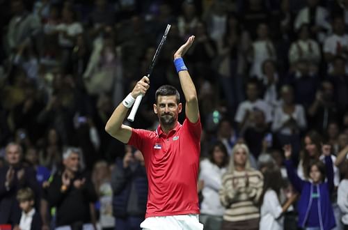 Novak Djokovic at the Davis Cup 2024. (Photo: Getty)