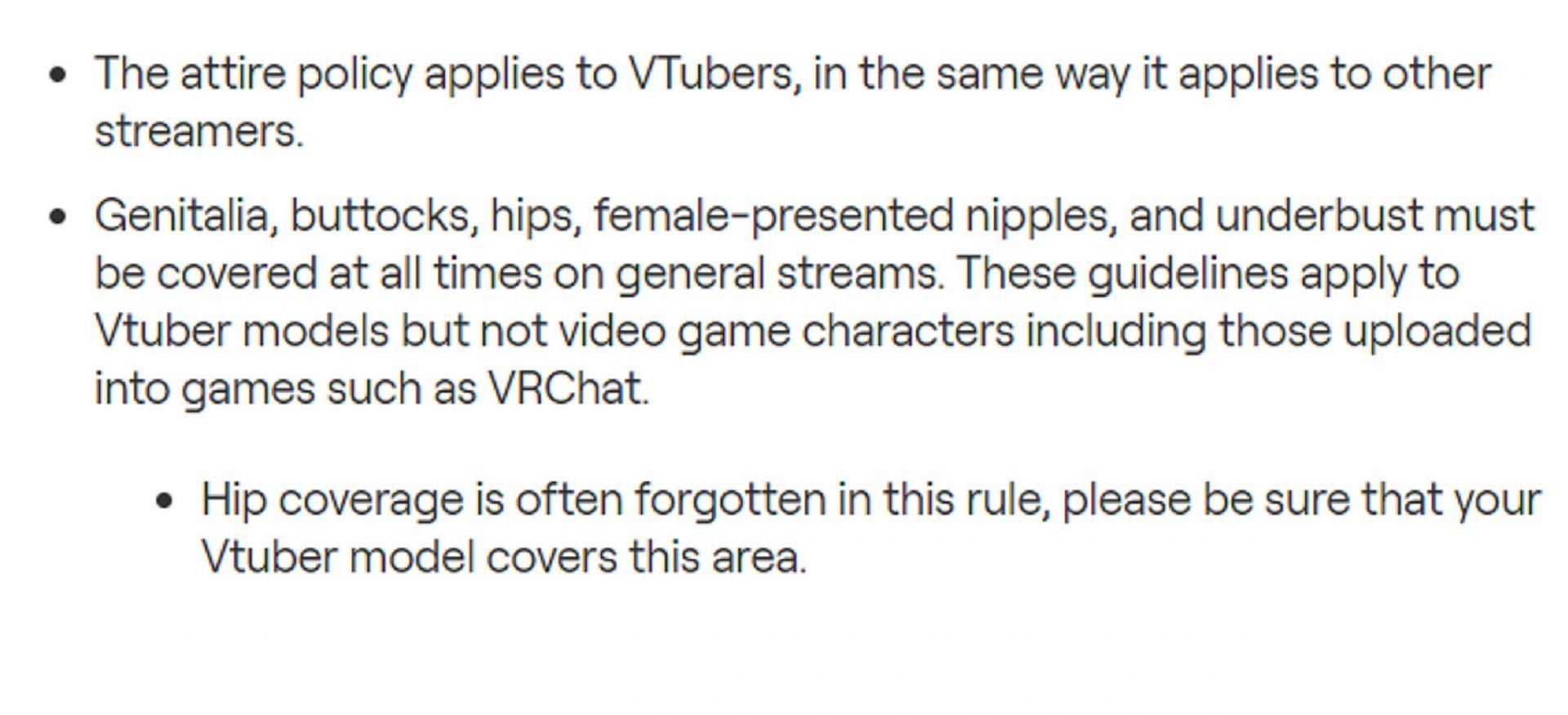 New Twitch Guidelines require VTubers to cover their hips (Image via Twitch)