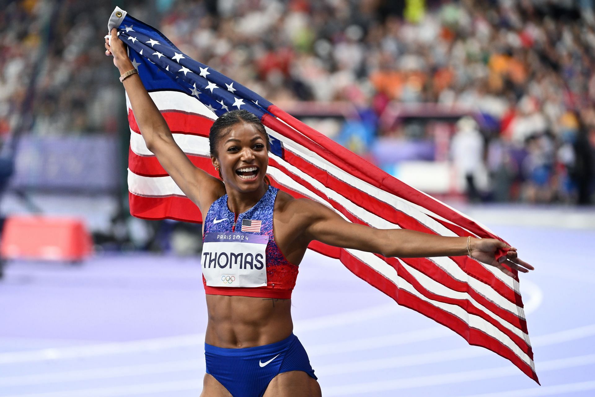 Gabby Thomas at the Paris Olympics 2024. (Photo by Image Photo Agency/Getty Images)