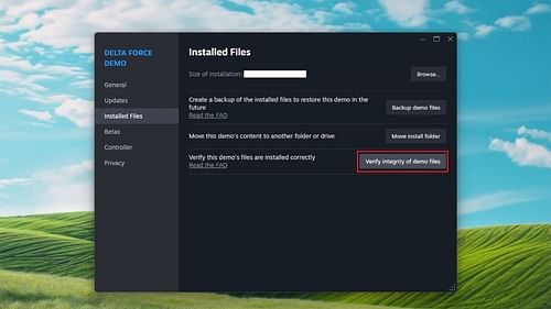 Verifying Delta Force files on Steam (Image via Valve)