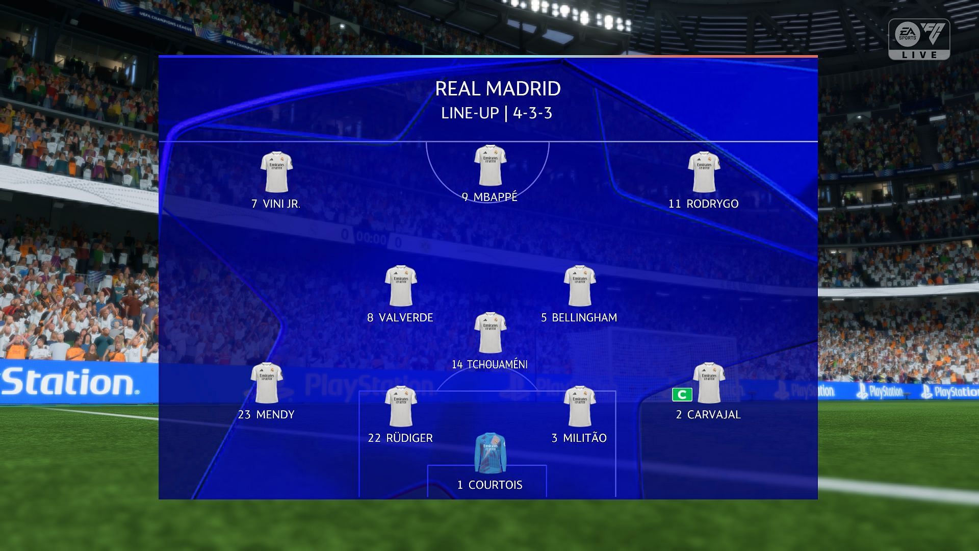 Real Madrid Lineup (Image via EA)