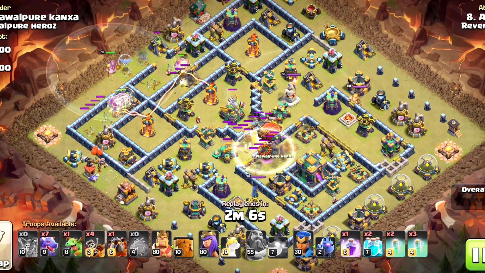 Army composition of Town Hall 14 Super Archer Blimp Dragon attack (Image via SuperCell)