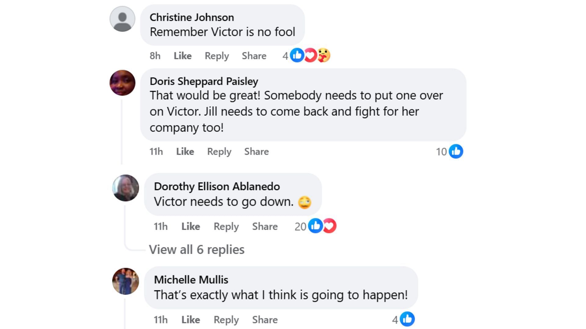 Fan reaction (Image via Facebook/Young and Restless Canadian Day Ahead Recaps - Soaps Spoilers)