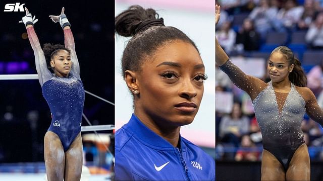 Skye Blakely, Simone Biles and Shilese Jones 