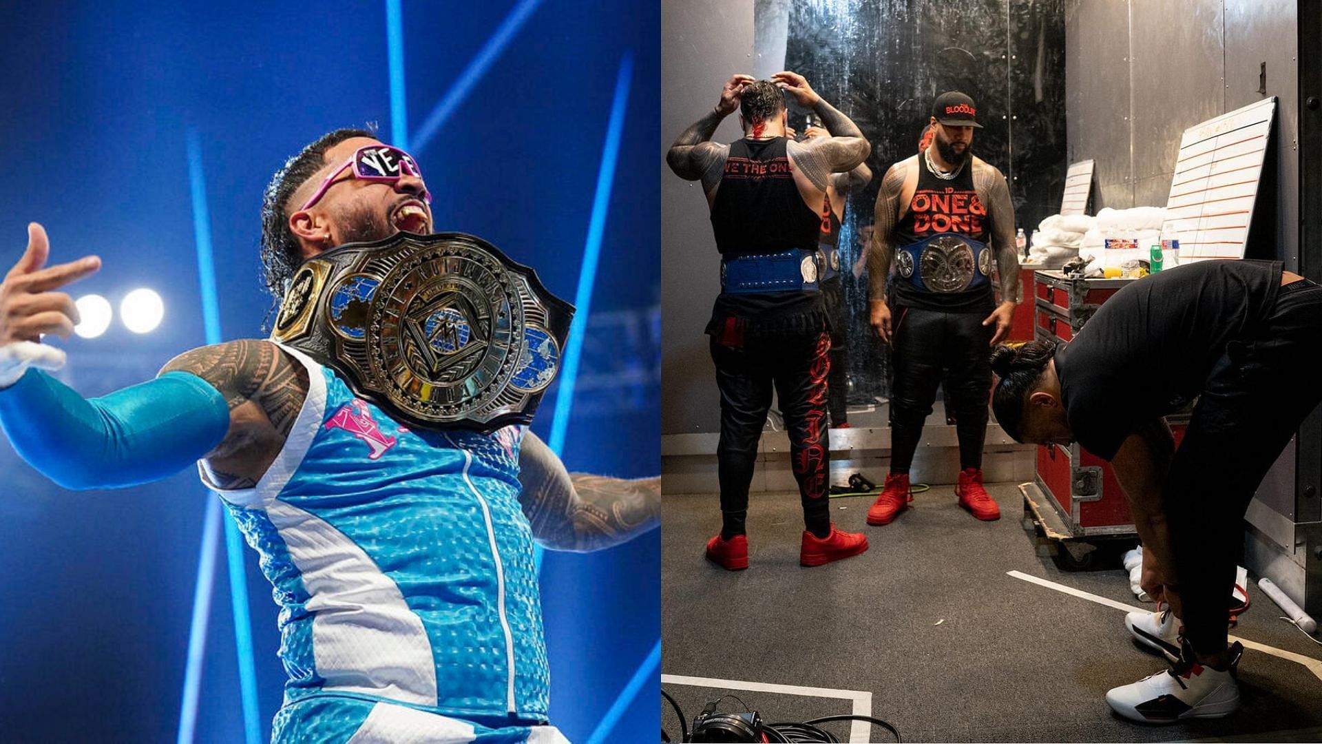 Jey Uso (left), The OG Bloodline (right) (Image Credits: WWE.com)