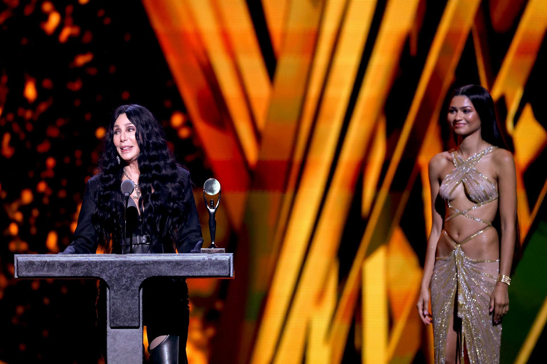 Cher seen at the 2024 Rock &amp; Roll Hall of Fame (Image via Getty)