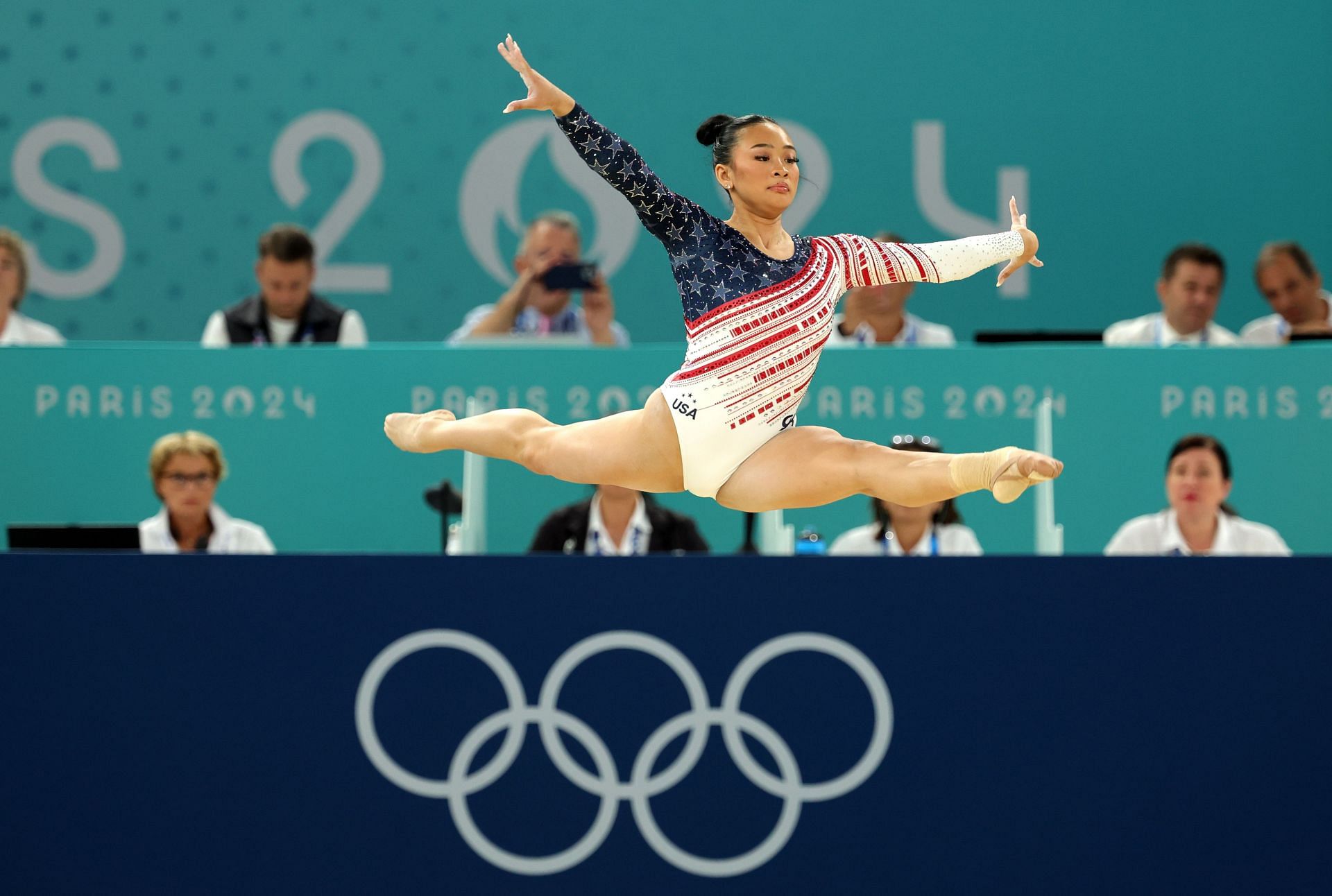 Suni Lee at Paris Olympics (Photo by Christina Pahnke - sampics/Getty Images)