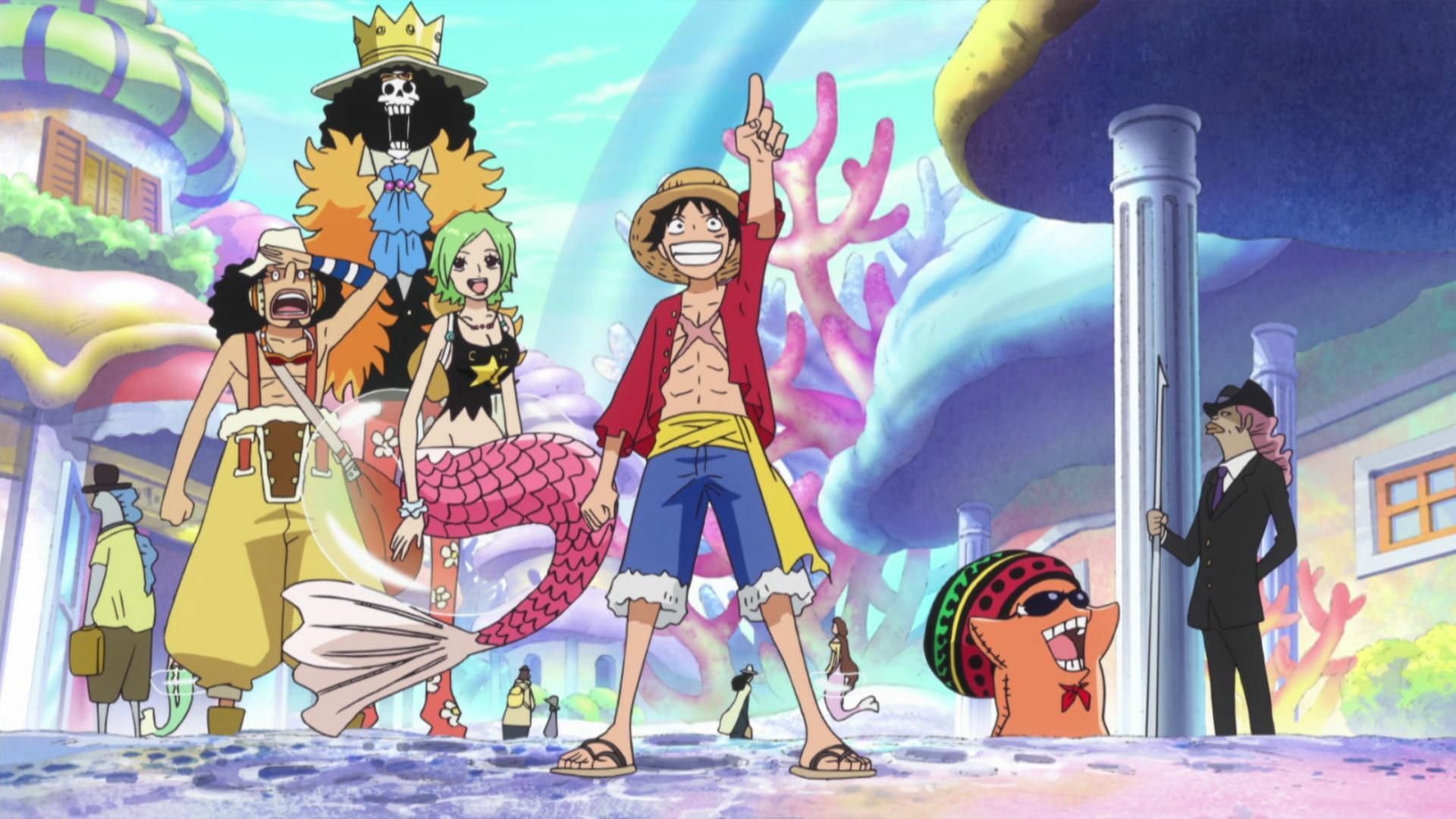 Some Straw Hats in Fish-Man Island (Image via Toei Animation)