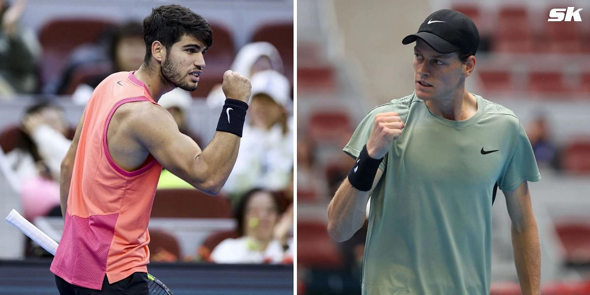 Carlos Alcaraz and Jannik Sinner will face each other in the final of the China Open 2024. (Photos: Getty)