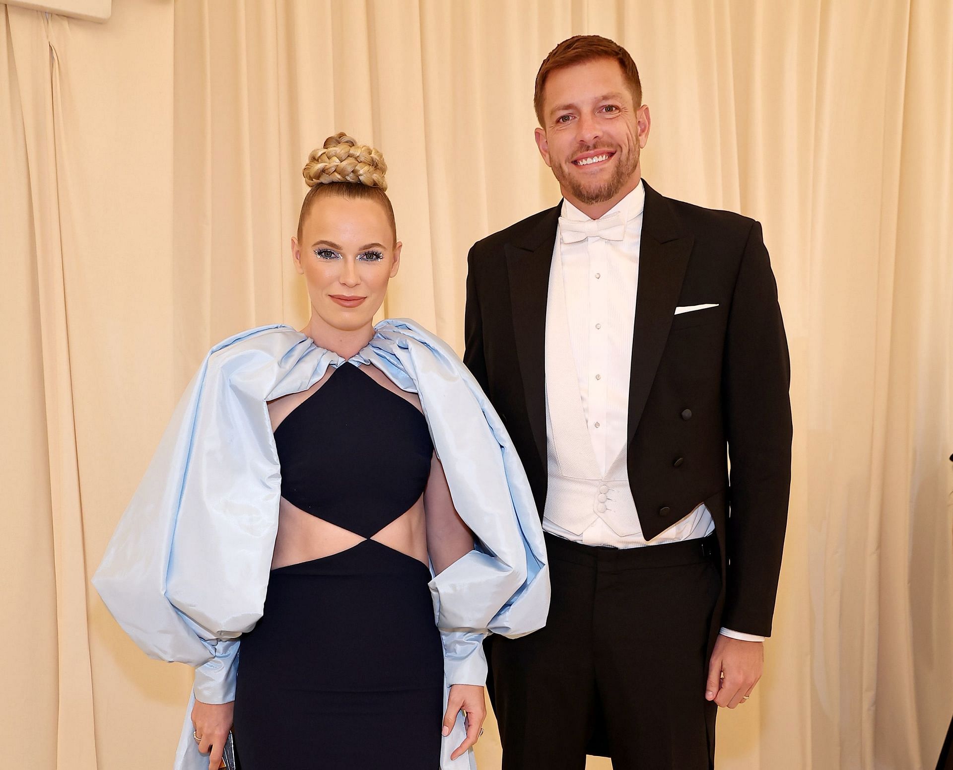 Caroline Wozniacki and David Lee at the 2022 Met Gala. (Photo by Arturo Holmes/MG22/Getty Images for The Met Museum/Vogue )