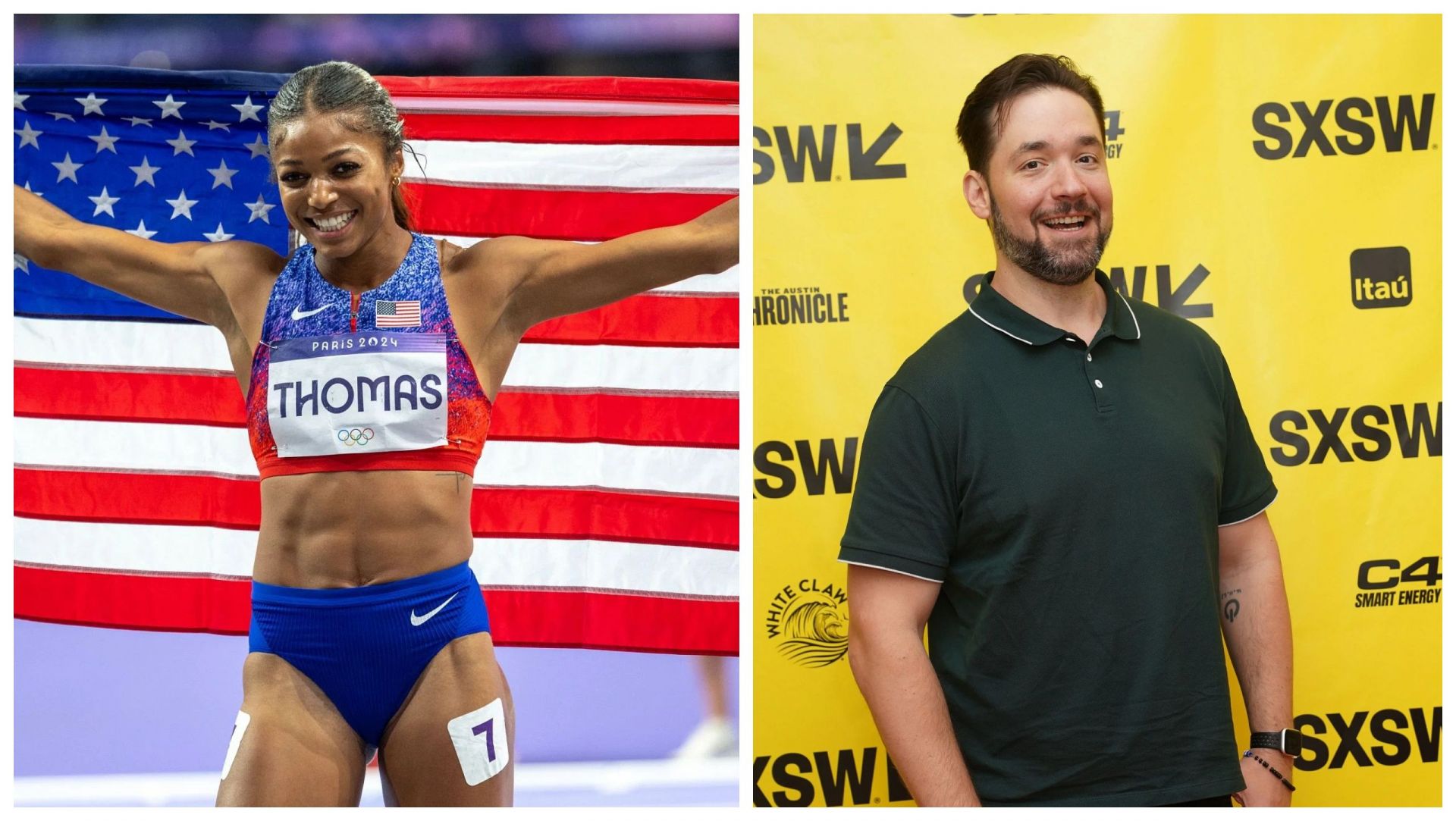 Gabby Thomas and Alexis Ohanian