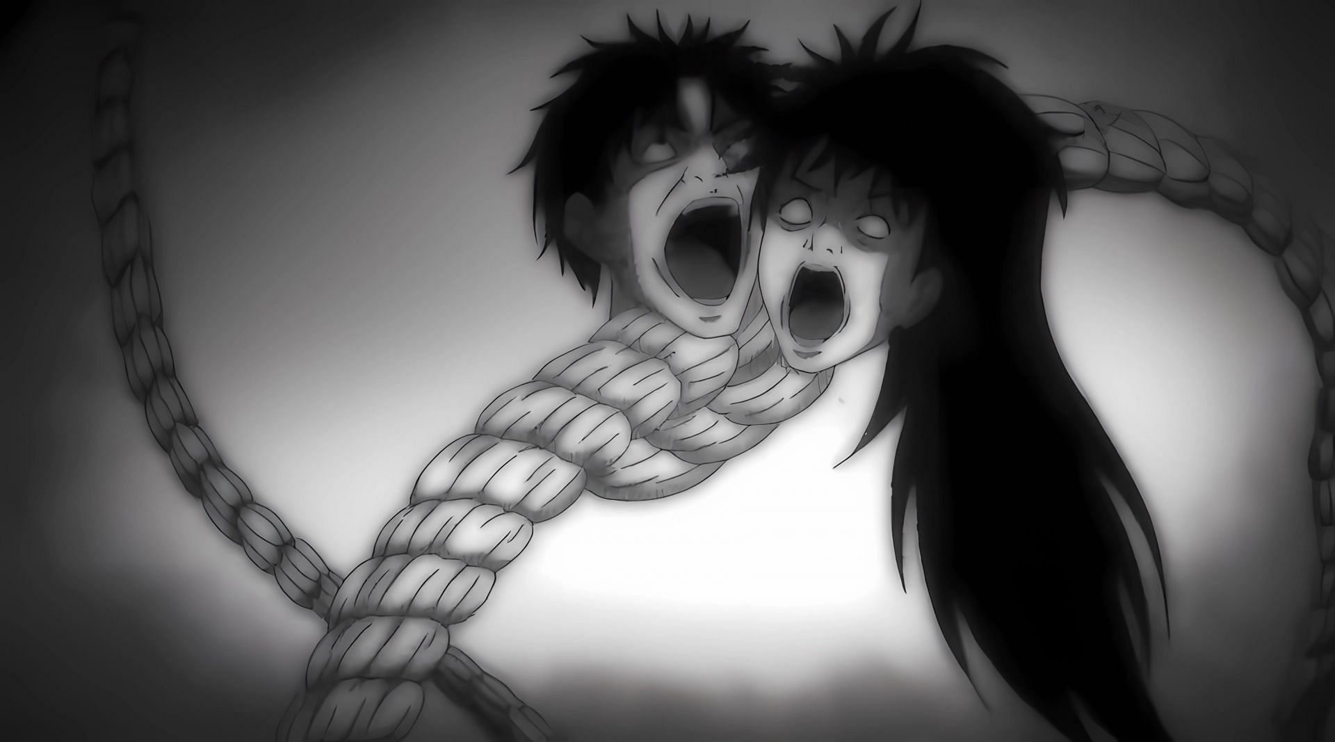 Kazunori and Yoriko as seen in Uzumaki anime (Image via Adult Swim)