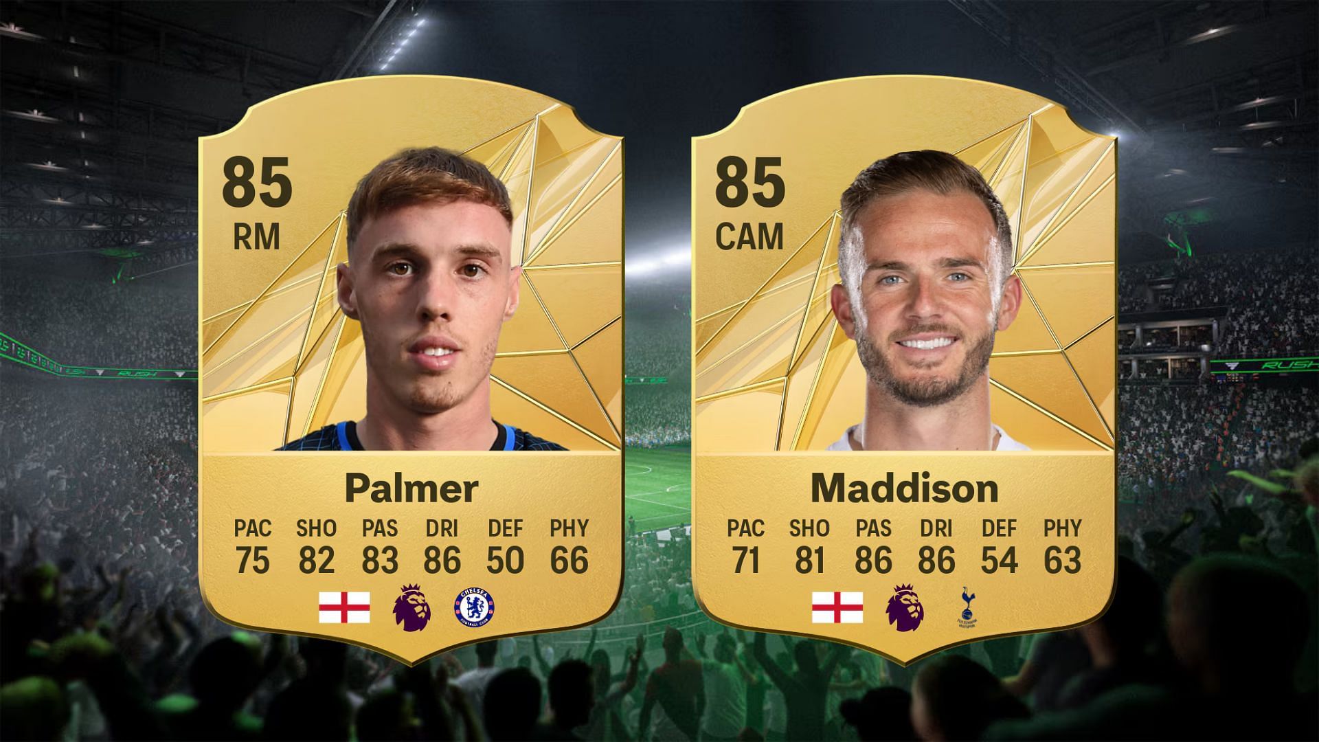 Cole Palmer and James Maddison&#039;s cards (Images via EA Sports)