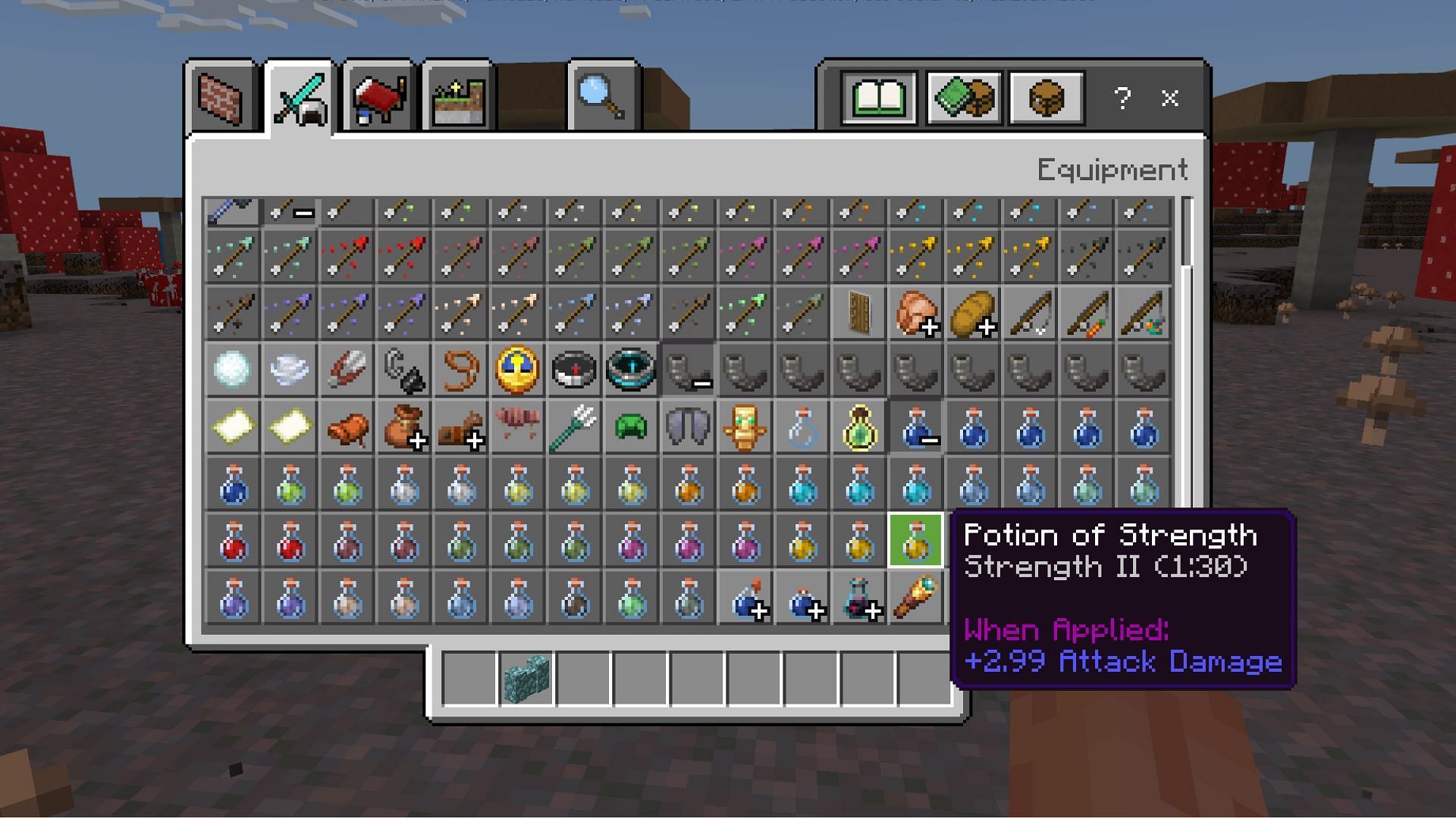 This update makes many modifications to the in-game user interface (Image via Mojang Studios)