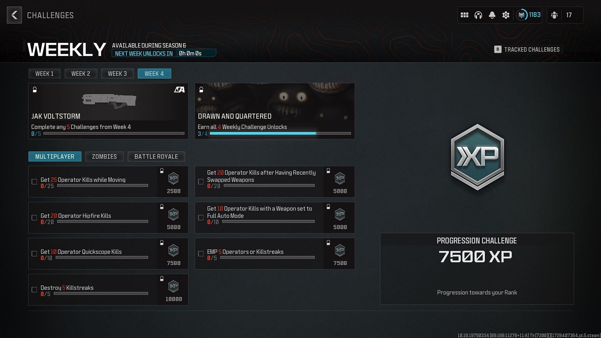 All MW3 Multiplayer Season 6 Week 4 challenges and rewards (Image via Activision)