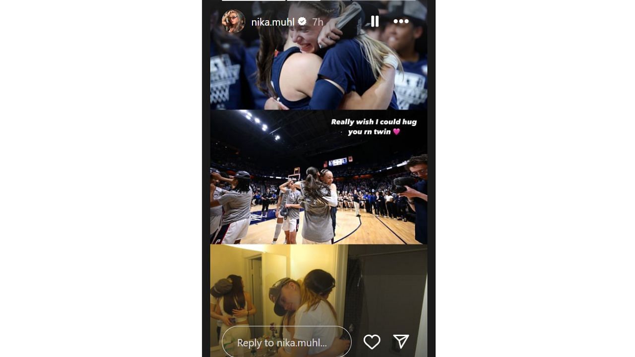 Nika Muhl&#039;s birthday message to former UConn teammate Paige Bueckers. [photo: @nika.muhl/IG]