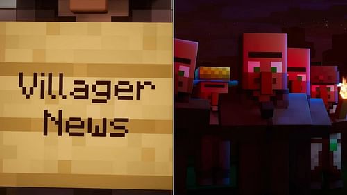 Villager news confirmed that villagers are scared of Steve (Image via YouTube/Minecraft)