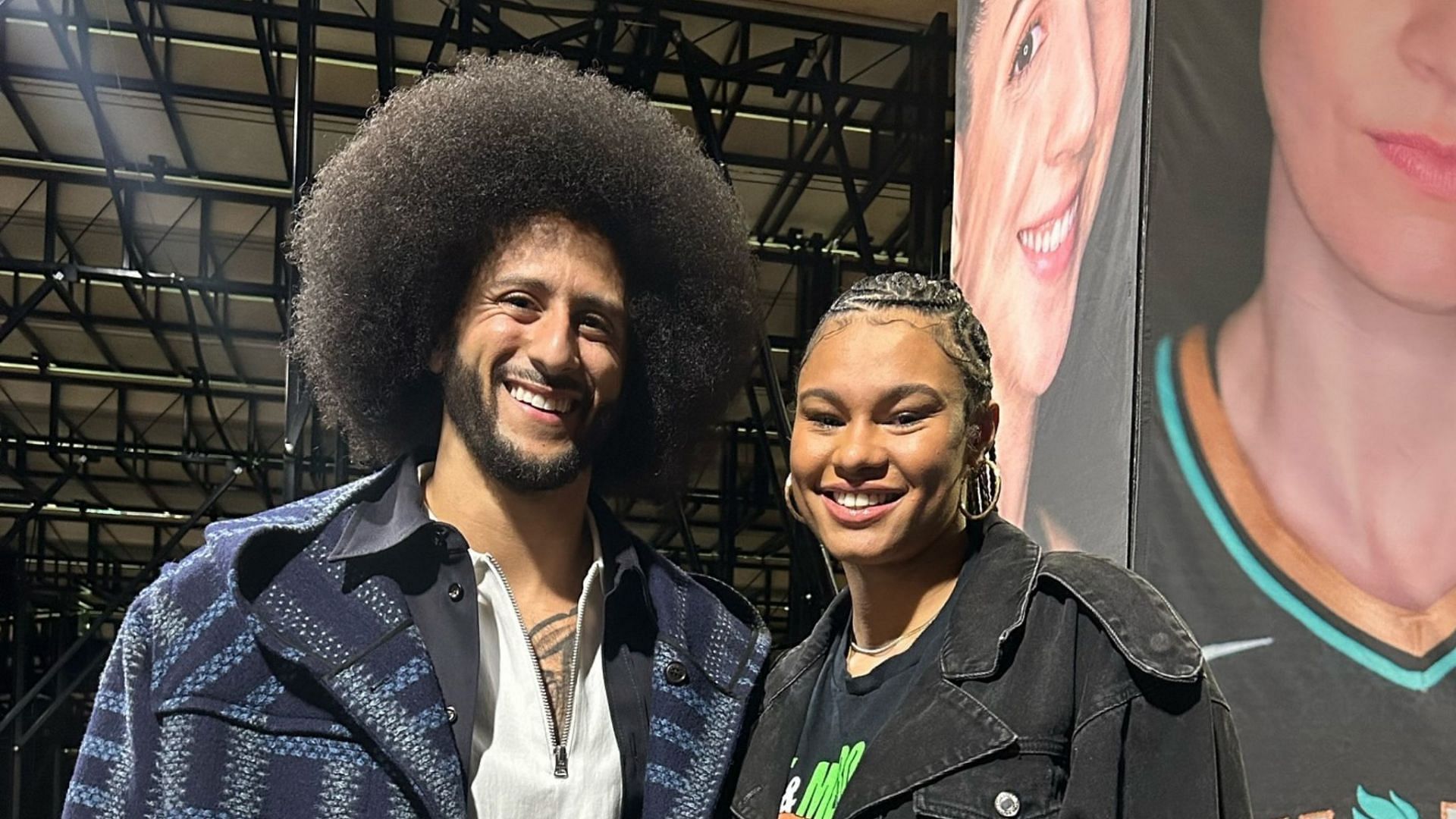 Satou Sabally posts a photo with Colin Kaepernick (Photo from @satou_sabally/ IG)