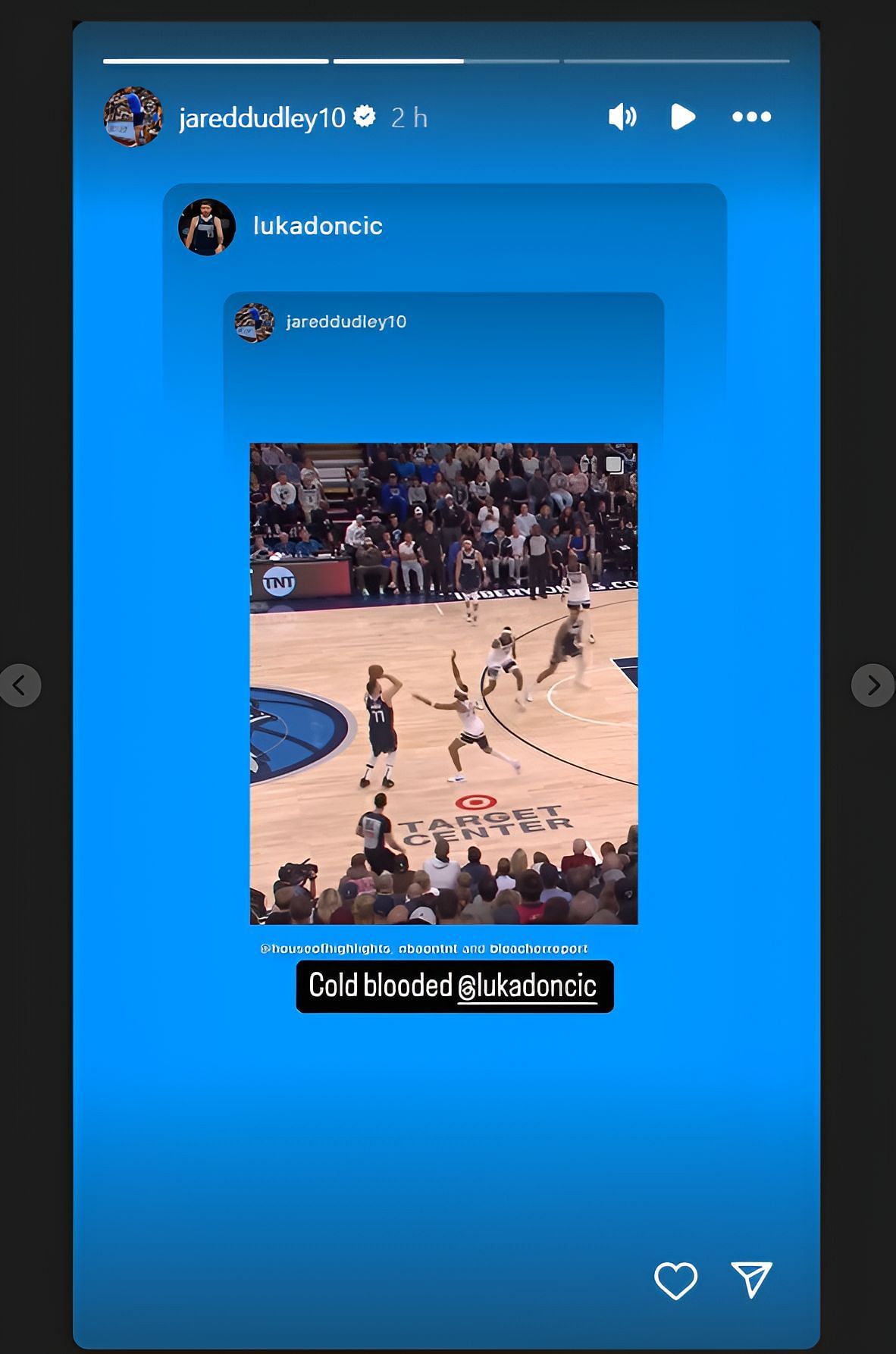 Jared Dudley lauds Luka Doncic&#039;s clutch shot with two-word response. Image Source: @jareddudley10