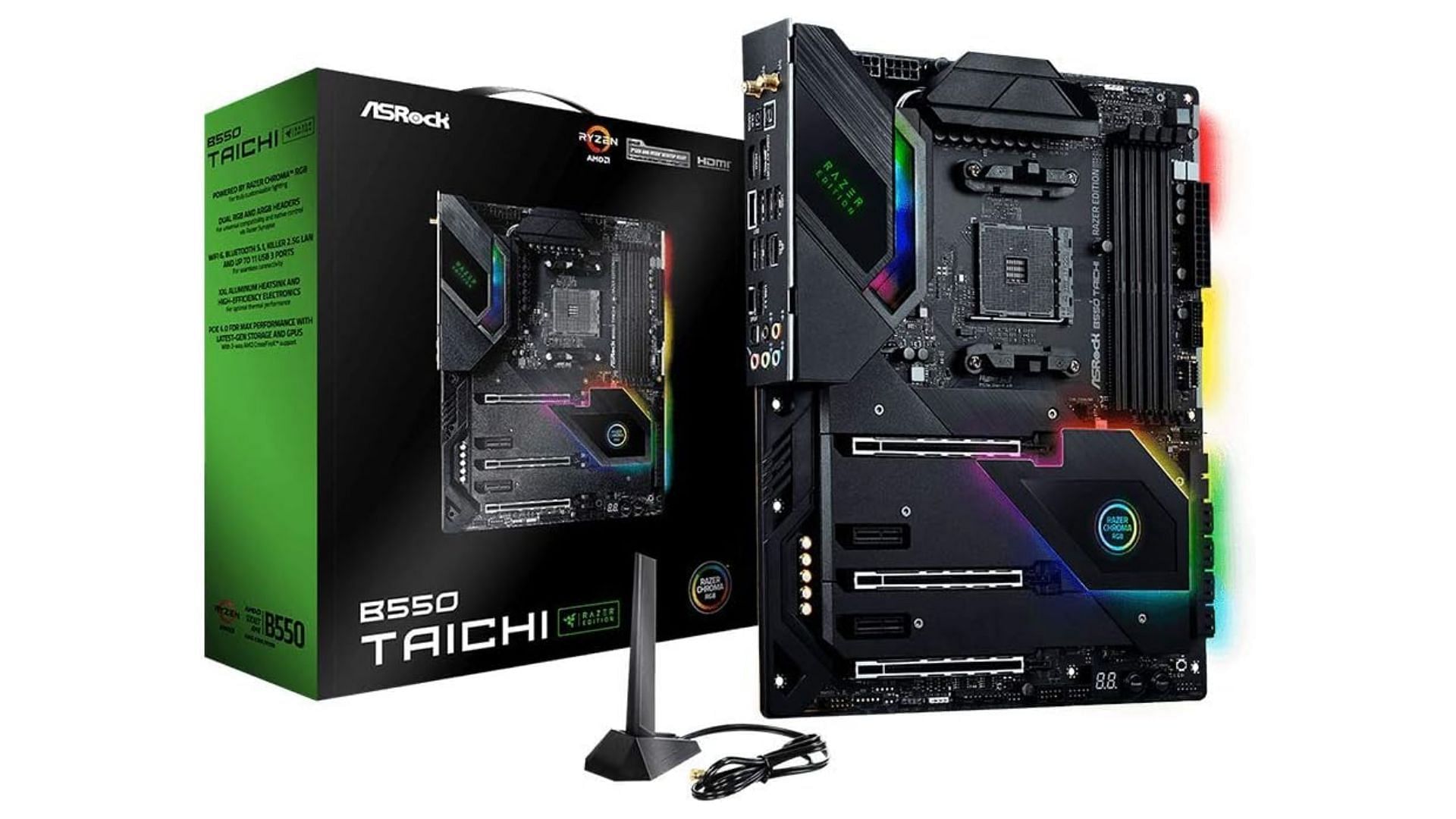 The ASRock B550 Taichi is a superb high-end gaming motherboard (Image via Amazon)