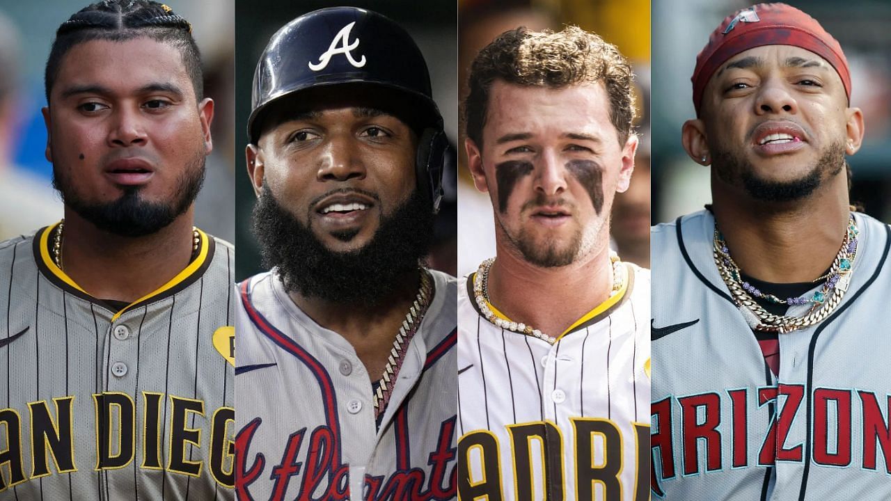 (Left to Right) Luis Arraez, Marcell Ozuna, Jackson Merrill and Ketel Marte (Images from - Getty)