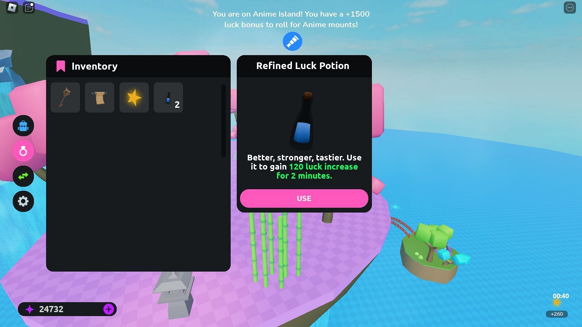 Claim free items by redeeming the codes (Image via Roblox)