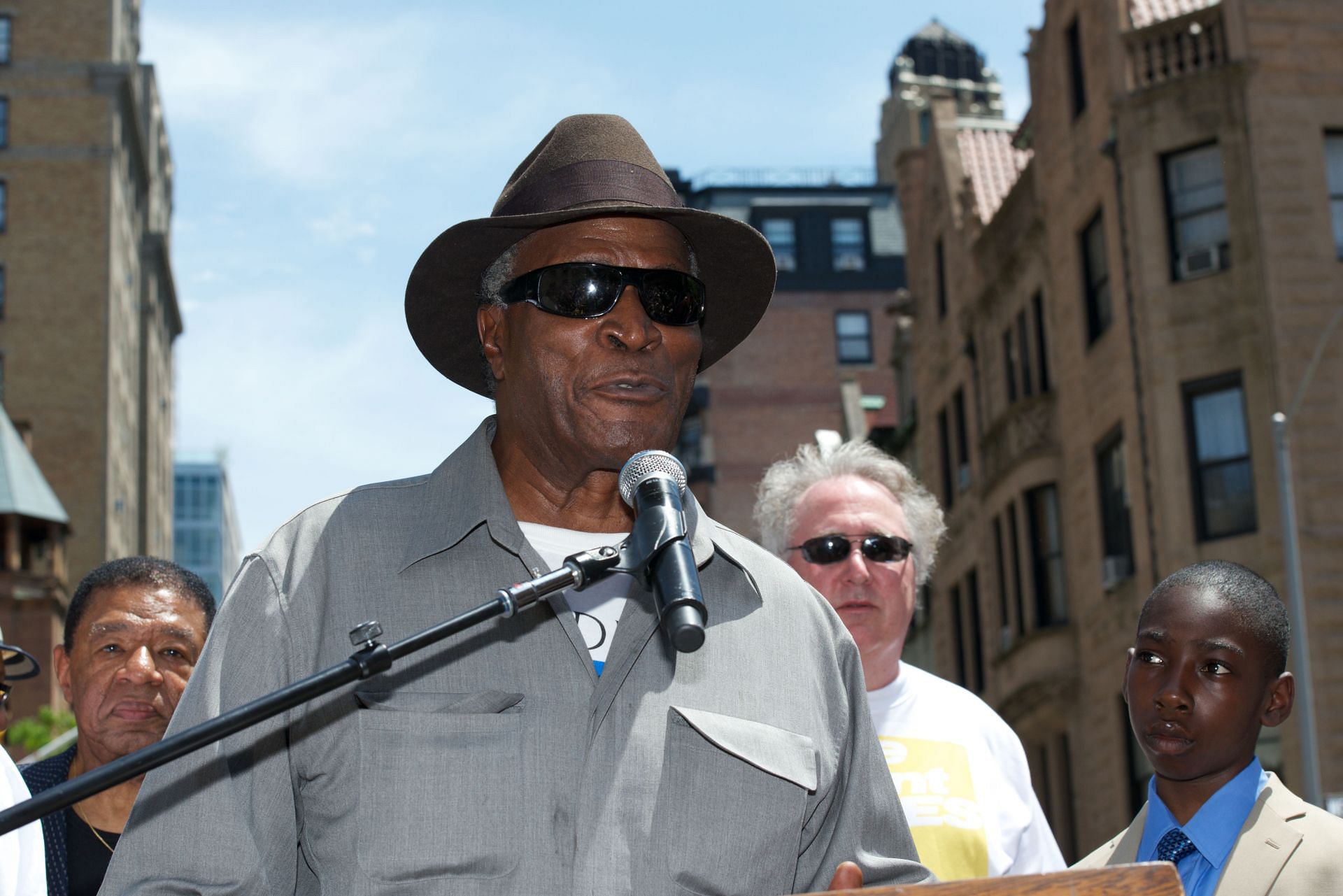 NYC Block Party Celebrating &quot;Miles Davis Way&quot; Unveiling - Source: Getty