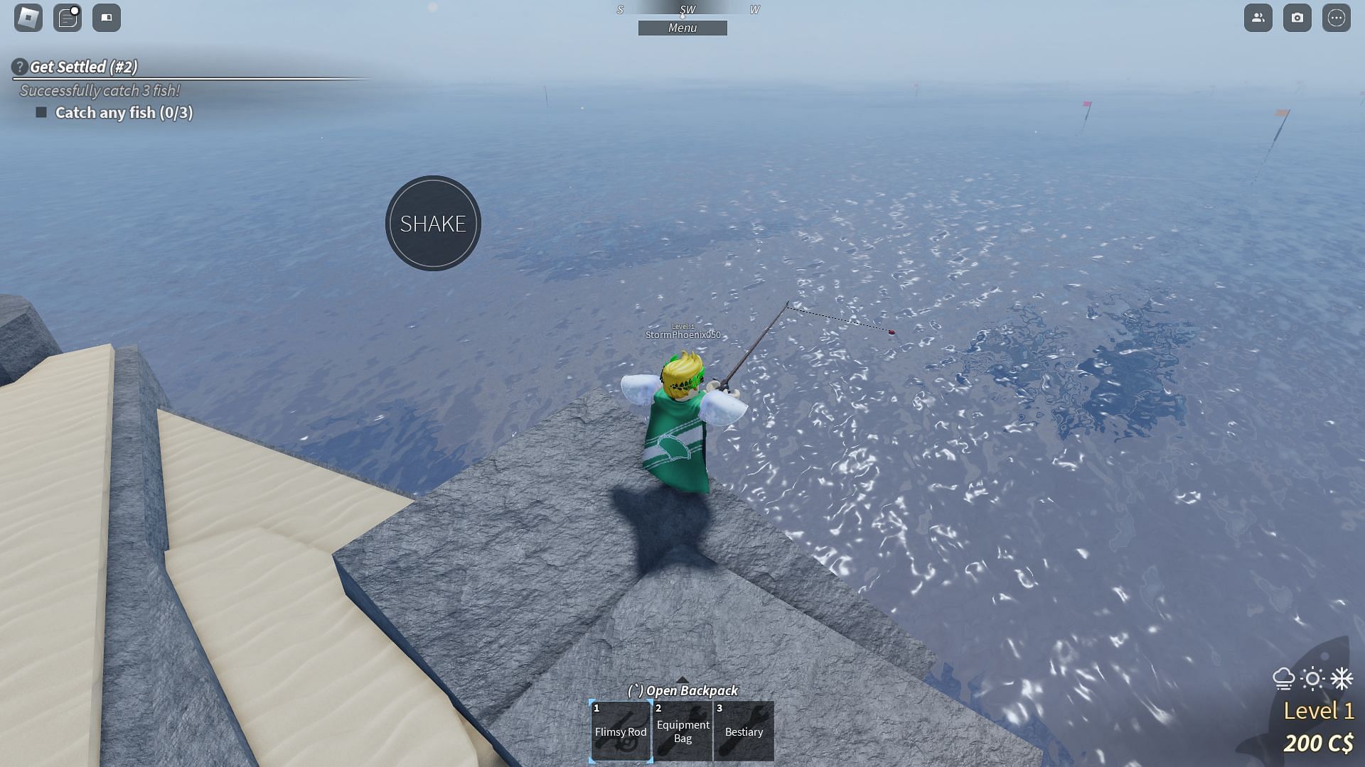 You can cast your line when near the water (Image via Roblox)