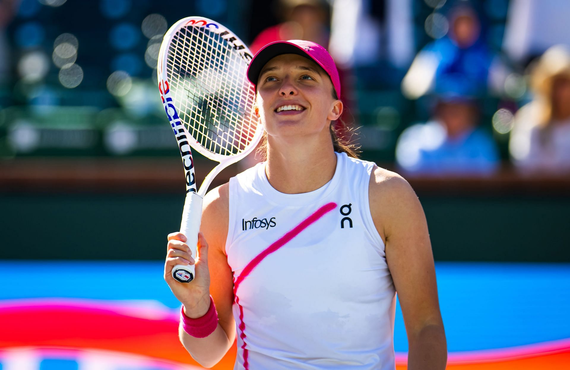 Iga Swiatek at BNP Paribas Open at Indian Wells Tennis Garden on March 08, 2024. (Photo by Robert Prange/Getty Images)