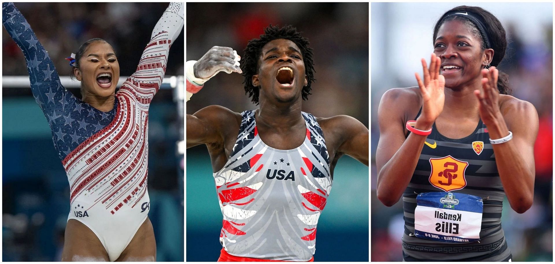 Jordan Chiles, Fred Richard and Kendall Ellis
