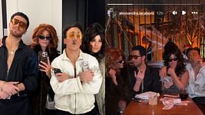 Jeremy Swayman & Brad Marchand act out Italian mafia skit along with partners Alessandra & Katrina