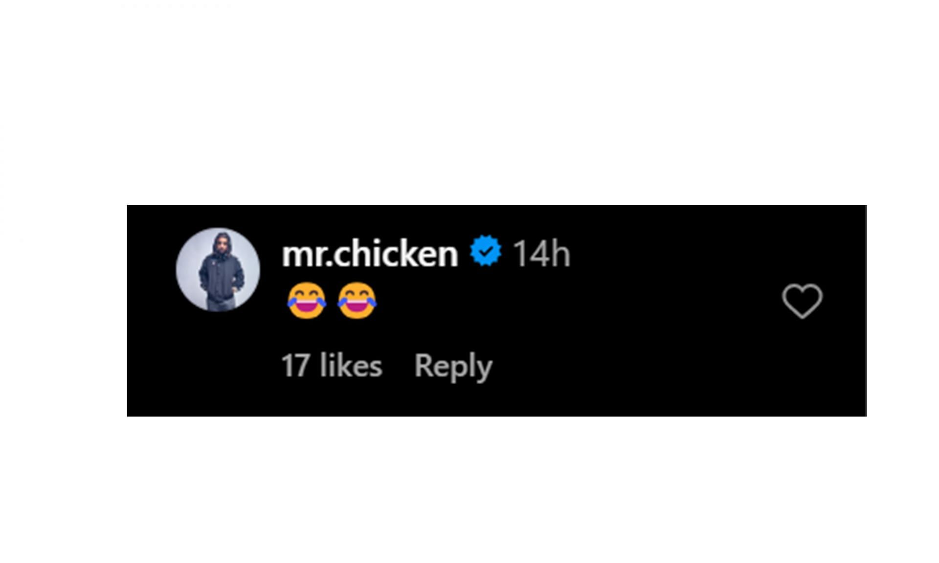 Screenshot of Mr. Chicken reacting to La La Anthony&#039;s post, via Instagram