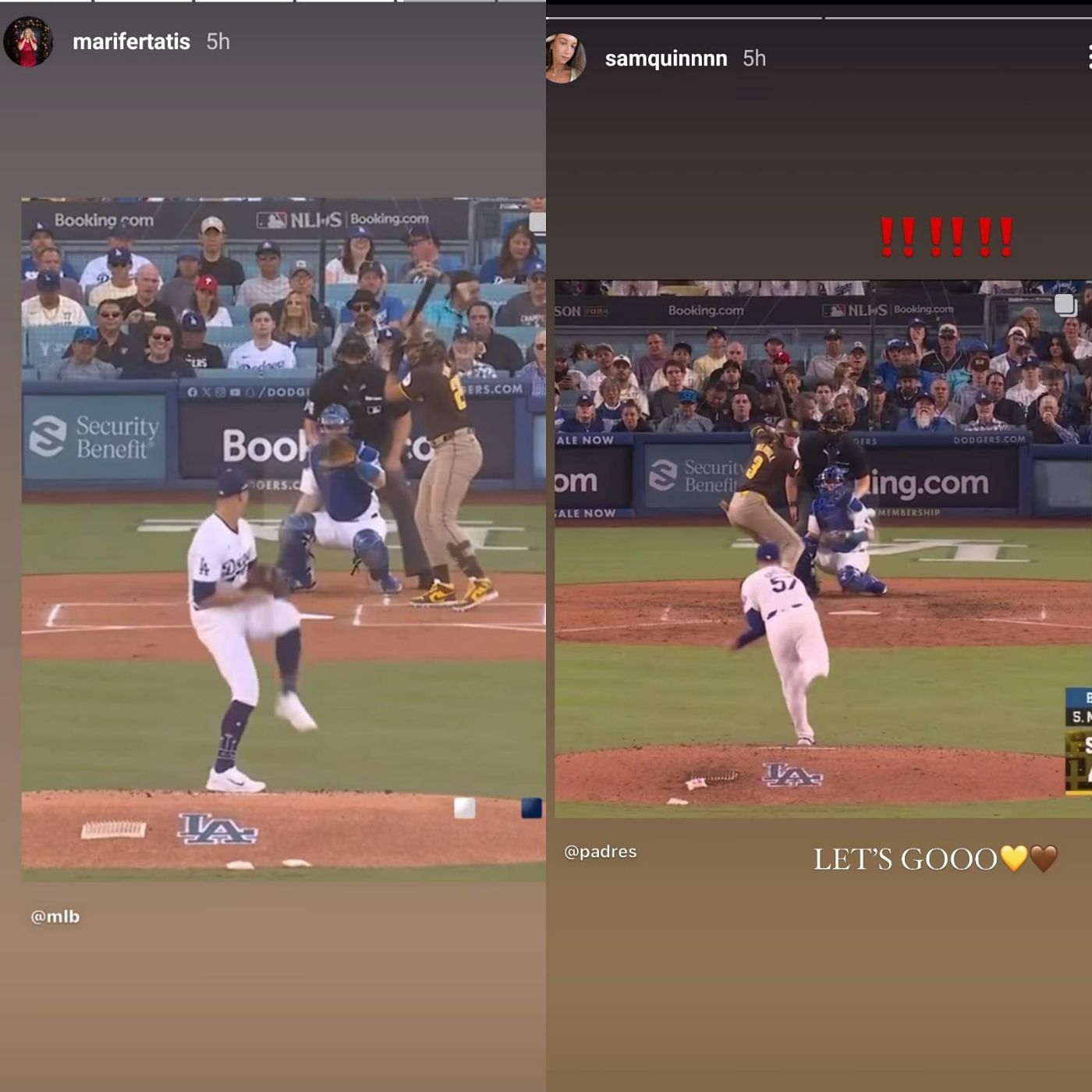 Fernando Tatis Jr. and Jackson Merrill HR (IG Stories/samquinnnn, marifertatis)