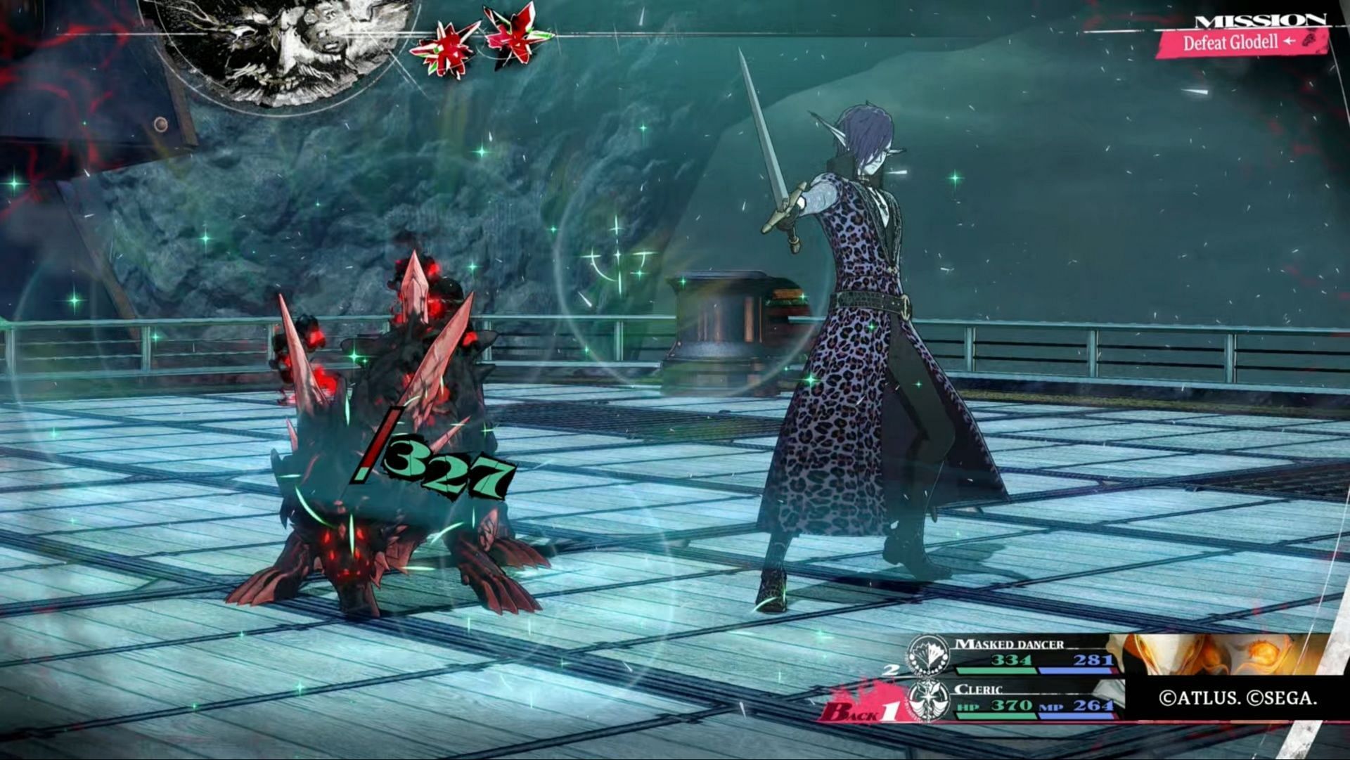 Glodell can barely manage a half-decent heal - he&#039;s no threat (Image via Atlus)