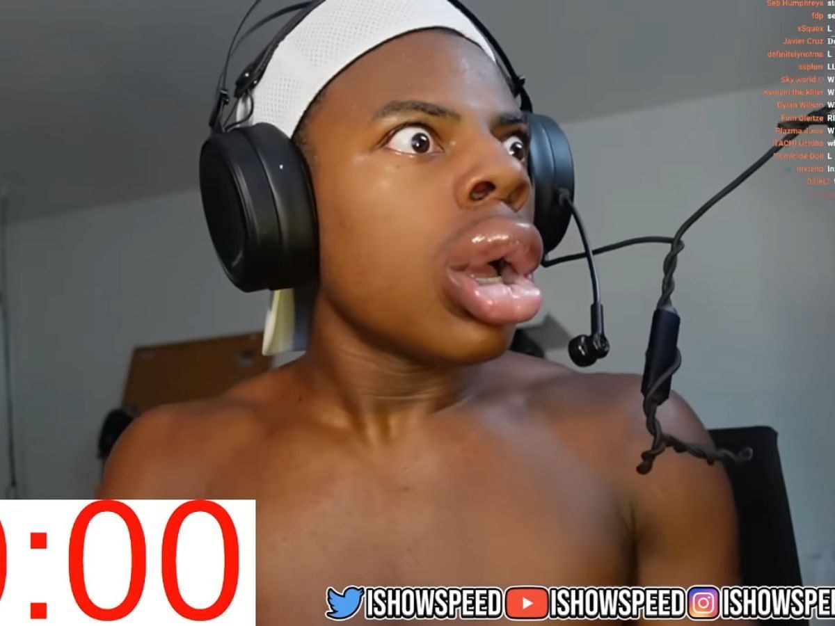 Aftermath of IShowSpeed&#039;s lip challenge (Image via YouTube/Live Speedy)